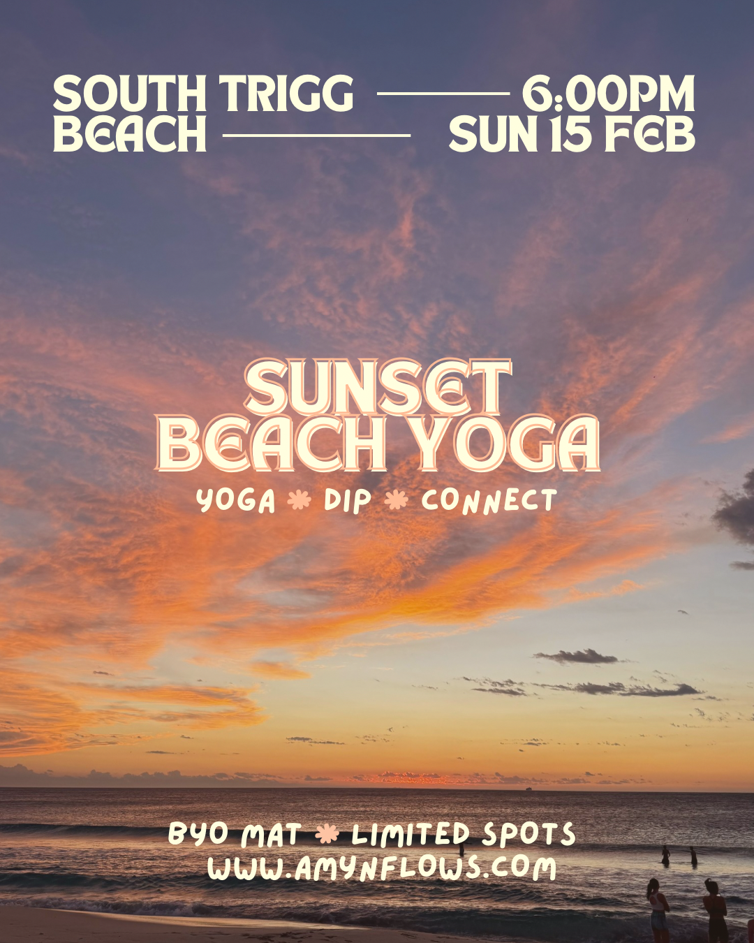 sunset beach yoga